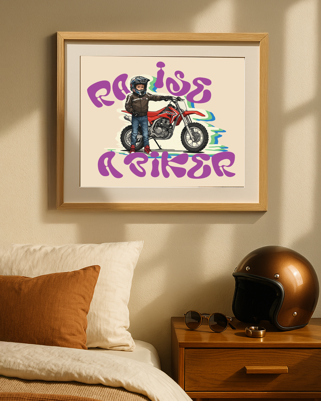 Young Biker Wall Frame